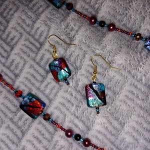 Fall necklace and earing set